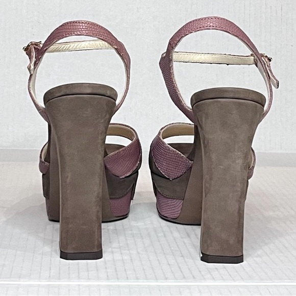 OL’AUTRECHOSE Chunky Leather Platform Heels - Picture 9 of 12